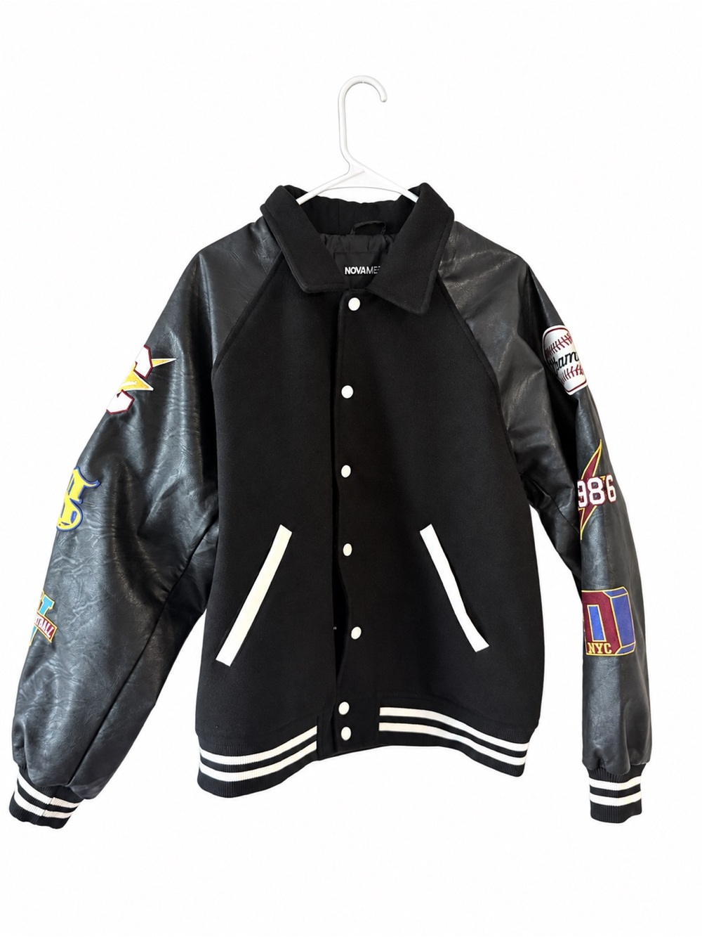 Varsity Patch Kids Jacket in Black